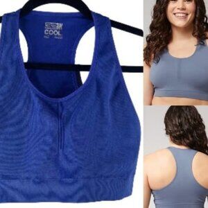 32 Degrees Cool Seamless Racerback Athletic Gym Sports Bra Top Size Small Blue